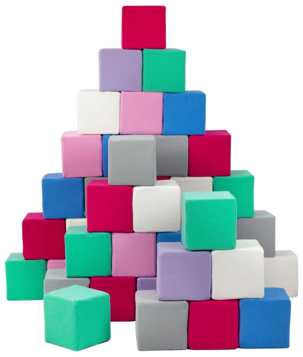 Velinda Pyramide-Set 45 Schaumstoffbausteine XXL-Softplay-Bausteine Krippensoftbaustein (Farbe: weiß, grün, blau, rot, rosa, grau, violett)