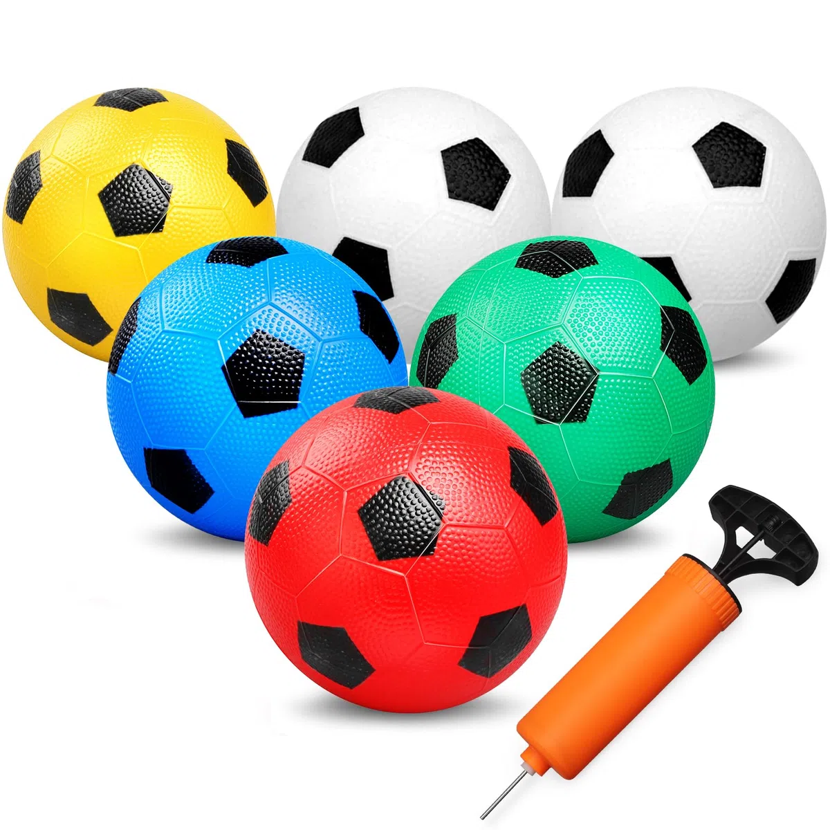 15 cm Kinder Fußball Gummibälle Sportspielzeug, Mini PVC Fußball für den Innenbereich, weiche Fußbälle für Fußballtore, Kleinkinderbälle für aufblasbare Schwimmreifen, 6 Stück