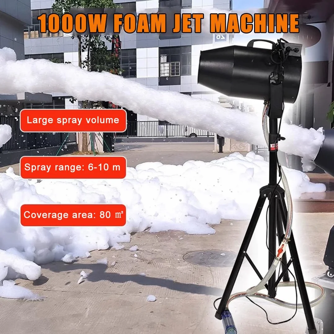 1000-W-Schaumpartymaschine,Schaumkanone Verstellbarer Winkel,Schaummaschine mit Bühneneffekt,Für Partys Kinderschwimmen im Sommer, 6–10 m Entfernung/80 m² Fläche,Plug-intype