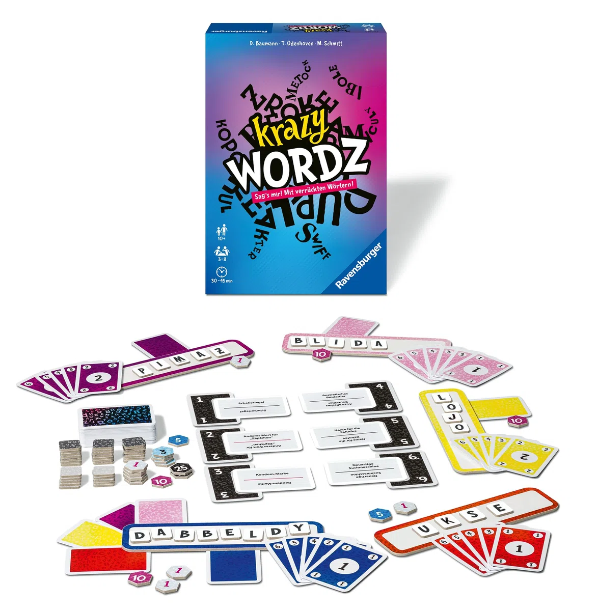 Ravensburger 26837 - Krazy Wordz - Gesellschaftsspiel für die ganze Familie, Spiel für Erwachsene und Kinder ab 10 Jahren, Partyspiel, Silvesterspiel für 3-8 Spieler - mit 240 Spielkarten