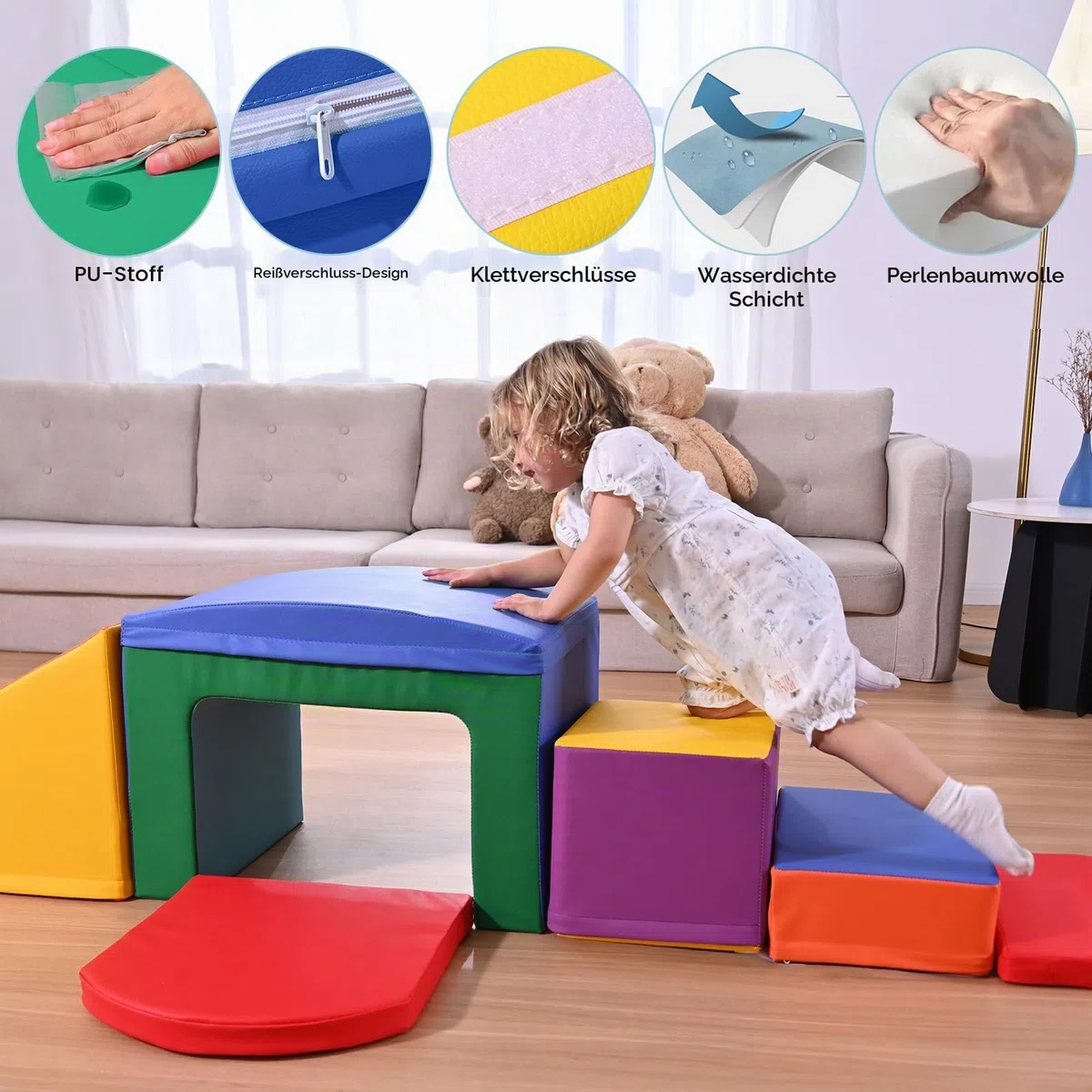 Kinder Schaumstoffbausteine, große Schaumstoffbausteine, Indoor-Kletterblöcke, Kinderklettergerüste (bunt-6)
