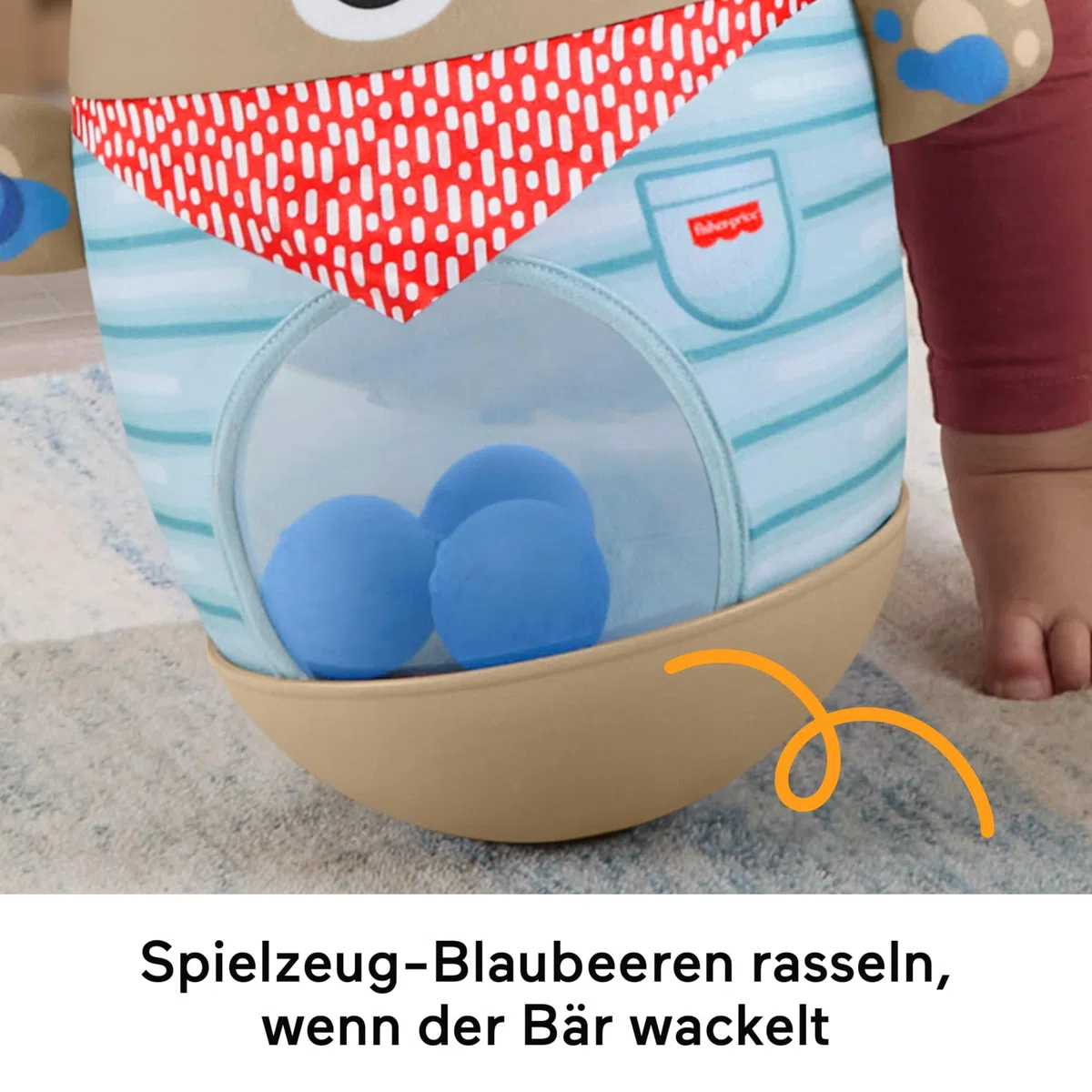 Fisher-Price Babyspielzeug, Camping-Freunde Wackelbär, Wackelspaß zur Entwicklung der Grobmotorik für Babys ab 6 Monaten, JLB83