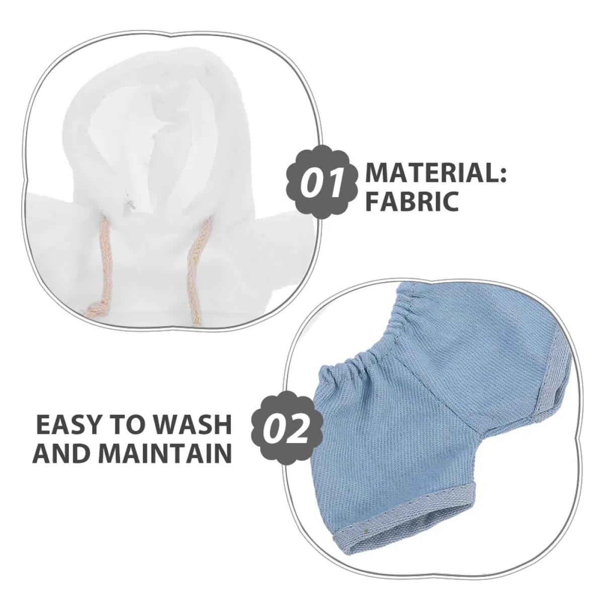 Toddmomy Plüschpuppen-Kleidungsset Mit Kapuzenpullover Und Hose Für Kuscheltiere 30Cm Puppenkleidung Für Kinder Zum Spielen Und Anziehen