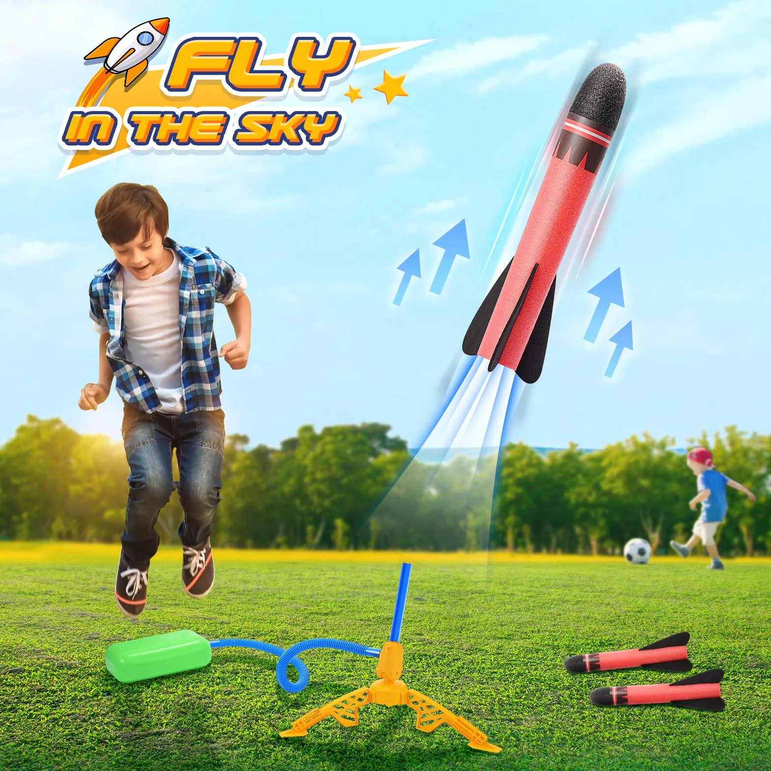 Outdoor Spielzeug ab 3 4 5 6 7 8 Jahre Junge, Raketen Spielzeuge für Kinder Geschenke Junge Outdoor Spiele für Kinder Geschenk Mädchen 3-9 Jahre Spielzeuge für Draußen Gartenspiele Rakete Spielzeugs
