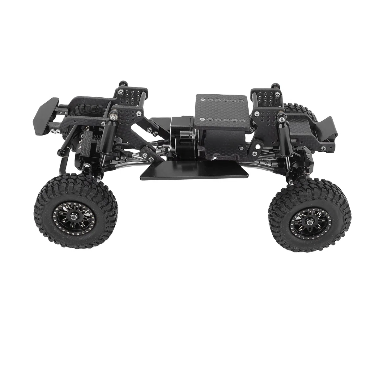 Hochleistungs-Carbonfaser-RC-Chassis-Rahmen-Kit, Upgrade-Teile passend, für Ascent 18 1/18 Scale RC Crawler, leichte, robuste Ersatzteile mit modularem Design (Black)