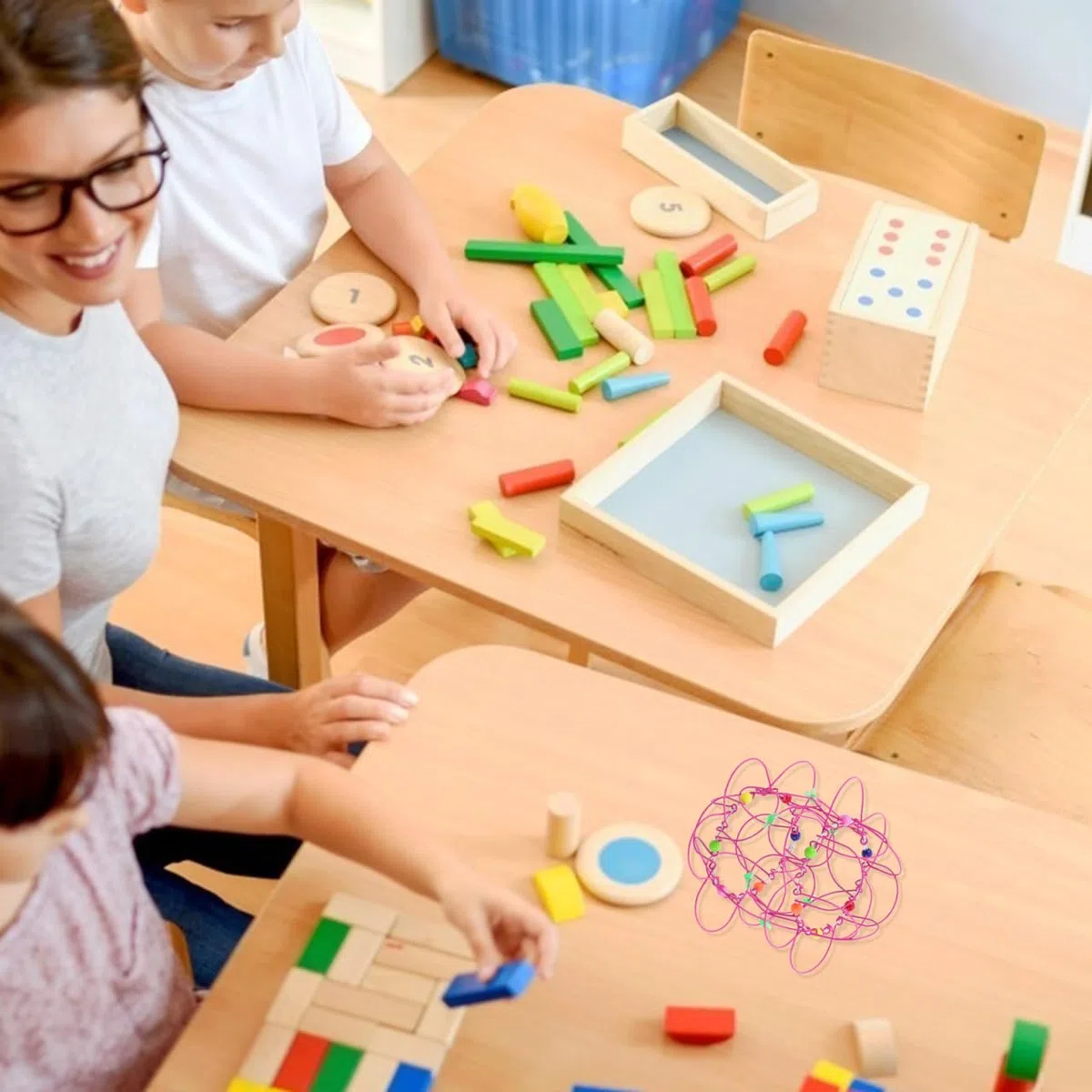 ifundom 8stücke Mandala Zauberblumen-körbe Variationen Für Kreative Spielideen Bunte Eisenring-Ornamente Für Pädagogisches Spielzeug Für Zuhause Und Partys