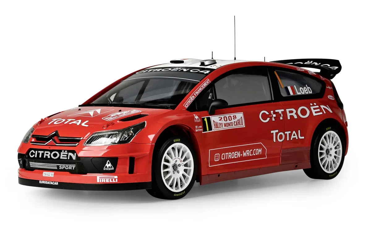 IXO Collections 1:8 1:8 IXO Citroen C4 WRC - Modellbau, Standmodellbau, hochwertiger Bausatz, Modellbausatz, Lichtfunktion, Soundfunktion, Bausatz