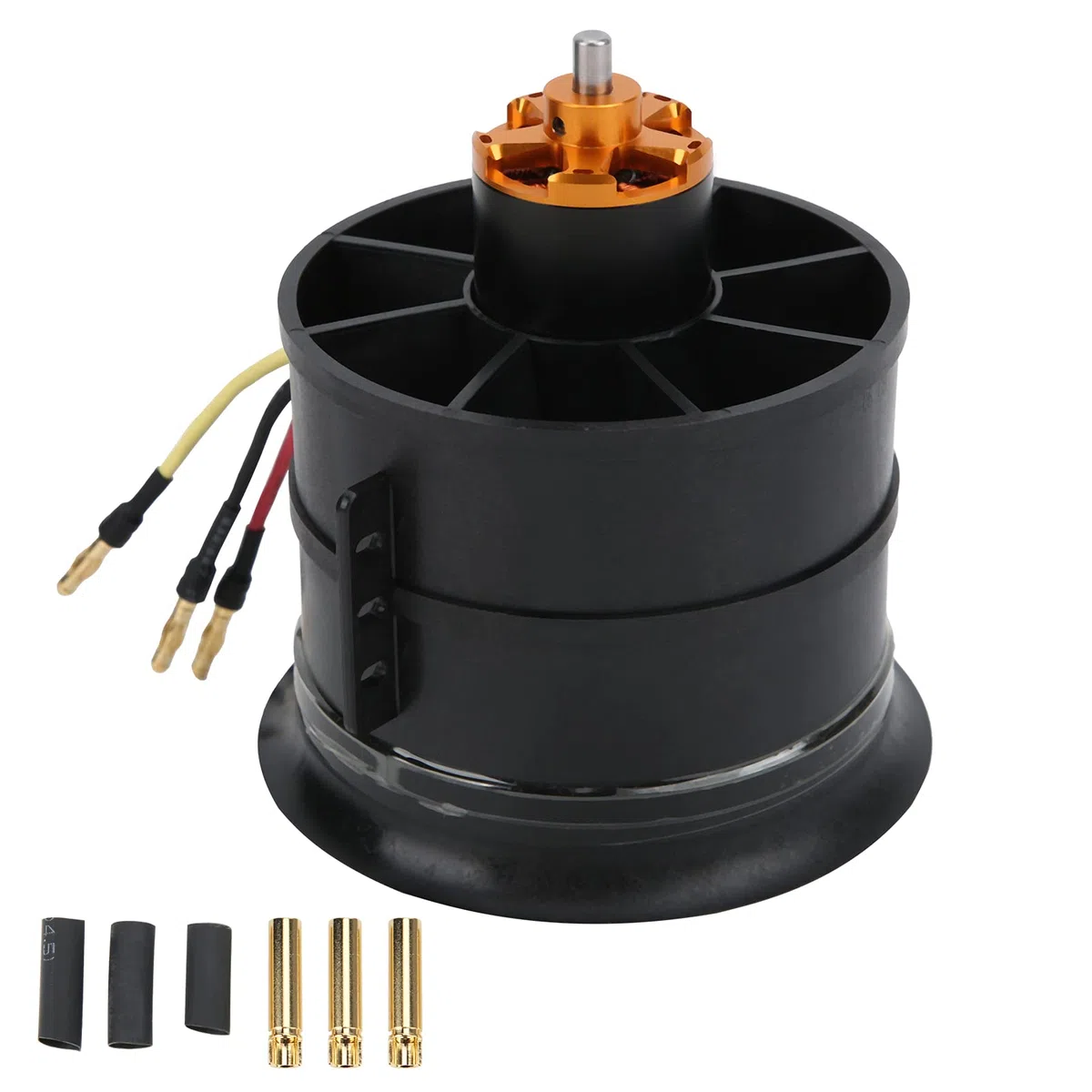 RC 90 mm elektrischer Impeller, 12 Flügel mit bürstenlosem Motor, hohe Leistung, hohe Effizienz, Aluminiumlegierung, Kunststoff, Kupfer, Schwarz, für RC-Flugzeuge (1000 kV)
