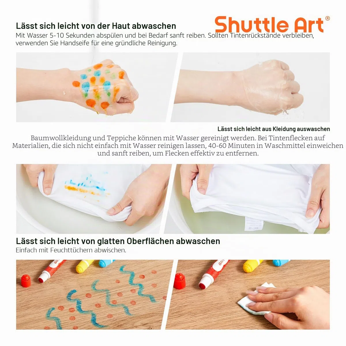 Shuttle Art 15 Glitzer Dot Markers, Kinderstifte auswaschbar, Bingo Marker, Stempelstifte für Kinder zum Malen & Bingo Painting Set, Bingo Dabber Pen mit ungiftiger Wasserbasis Tinte, Punkt Marker Set