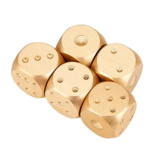 Würfel Set, 5 Stücke Aluminiumlegierung für Tischspiel, Poker Accessoires, Männer Geschenk, für Party, Familienabend und Feiern