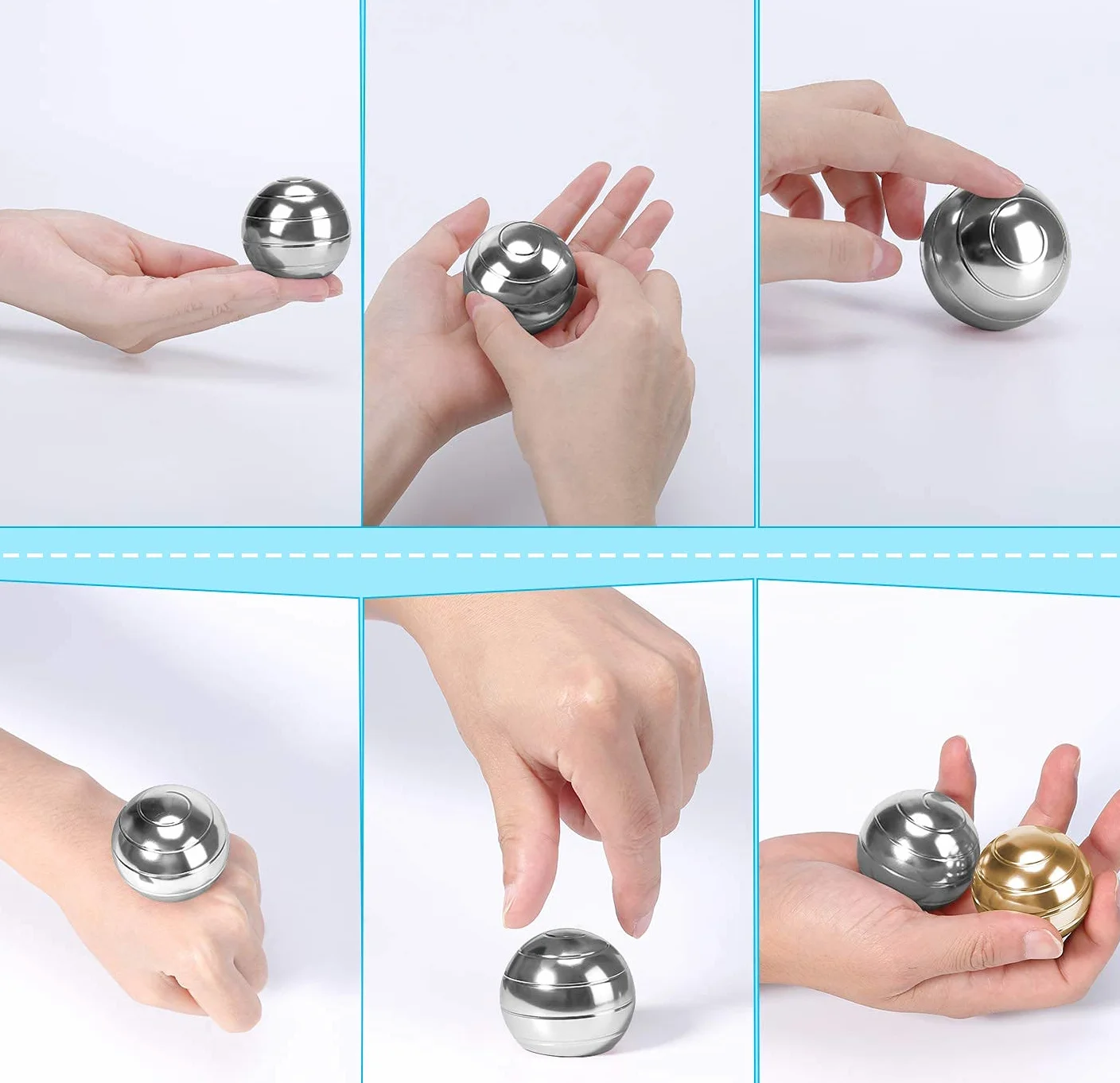 Kinetic Schreibtischspielzeug Office Metal Spinner Ball Gyroskop mit optischer Täuschung für Anti