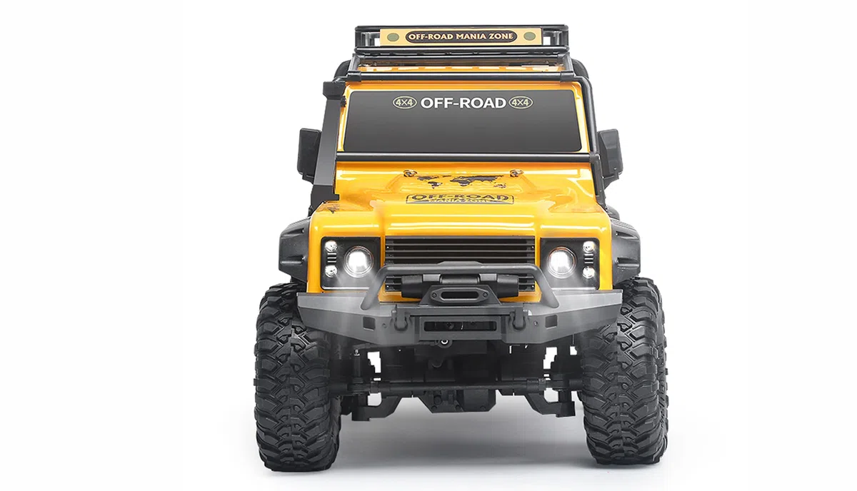 Amewi 22589 Dirt Climbing SUV Safari Crawler 4WD 1:10 RTR inkl. Akku, Fernsteuerung, Ladekabel, Gelb