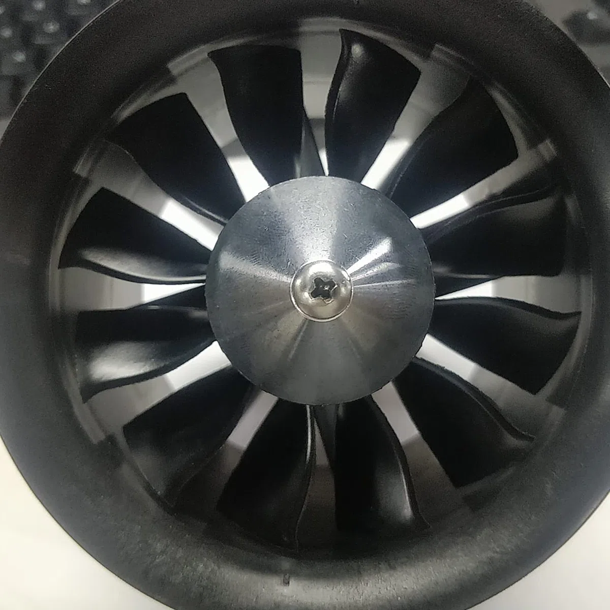 RC 90 mm elektrischer Impeller, 12 Flügel mit bürstenlosem Motor, hohe Leistung, hohe Effizienz, Aluminiumlegierung, Kunststoff, Kupfer, Schwarz, für RC-Flugzeuge (1000 kV)