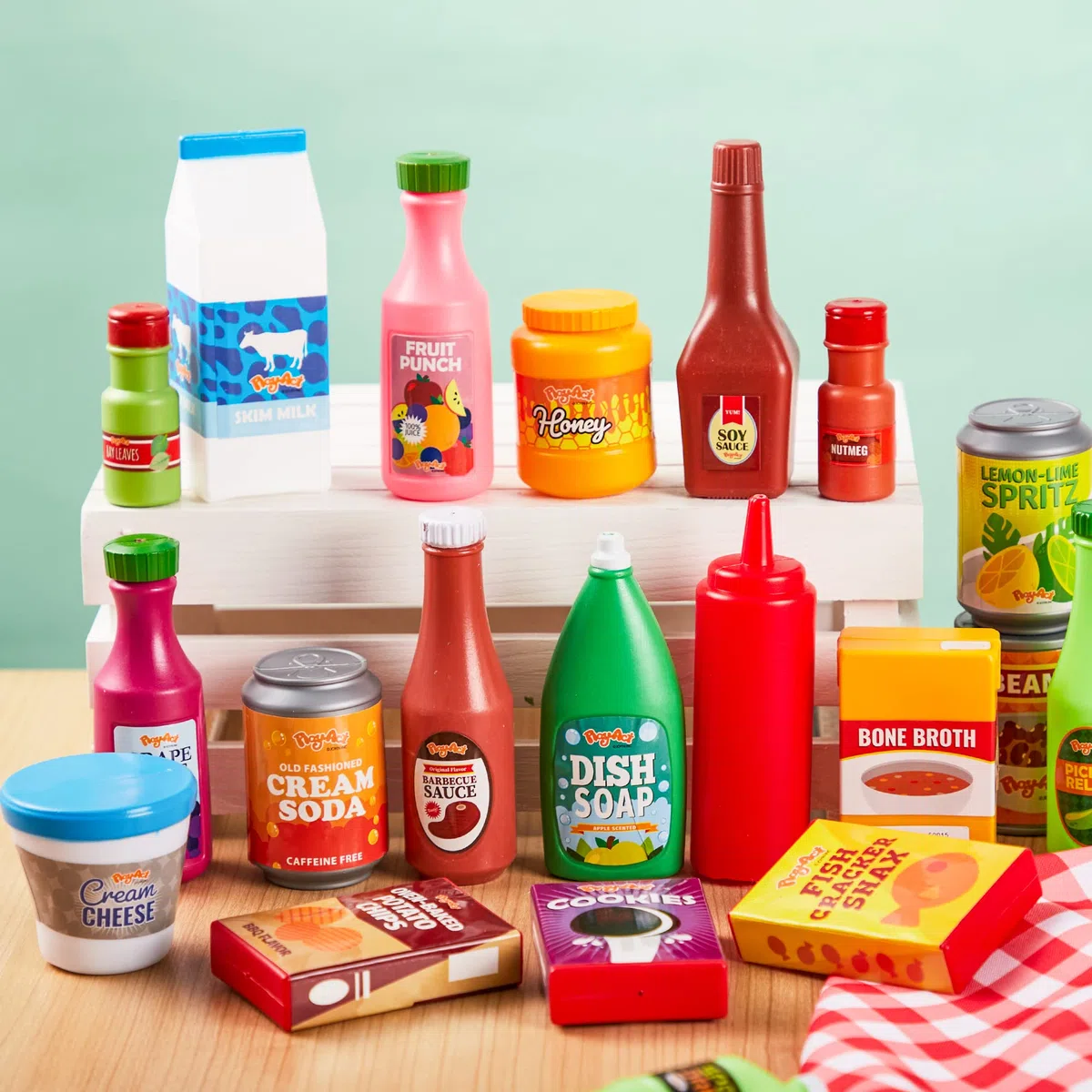 JOYIN 30-teiliges Playfood Set,Nachgebildete Lebensmittel aus Kunststoff für für Kinder 3 4 5 6 7 Jahre & Rollenspiel-Fans,Nicht ESSBAR,Rollenspiel Zubehör für Küche & Kaufmannsladen,Geschenk für
