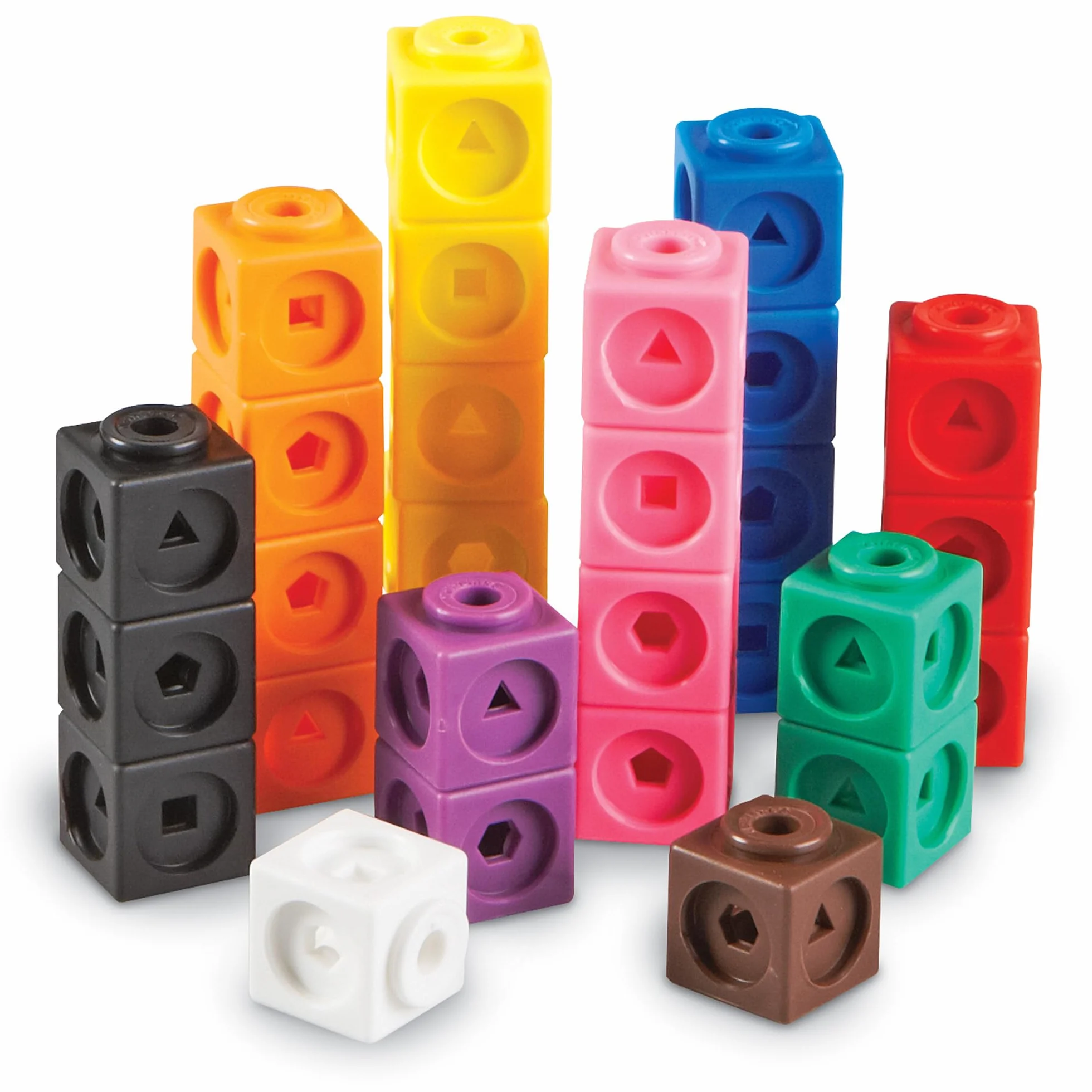 Learning Resources MathLink Steckwürfel, 100-teiliges Set, Kinder ab 5 Jahren, Mathe Würfel zum Zählen, Muster Legen und Feinmotorik trainieren, Lernspielzeug in 10 Farben