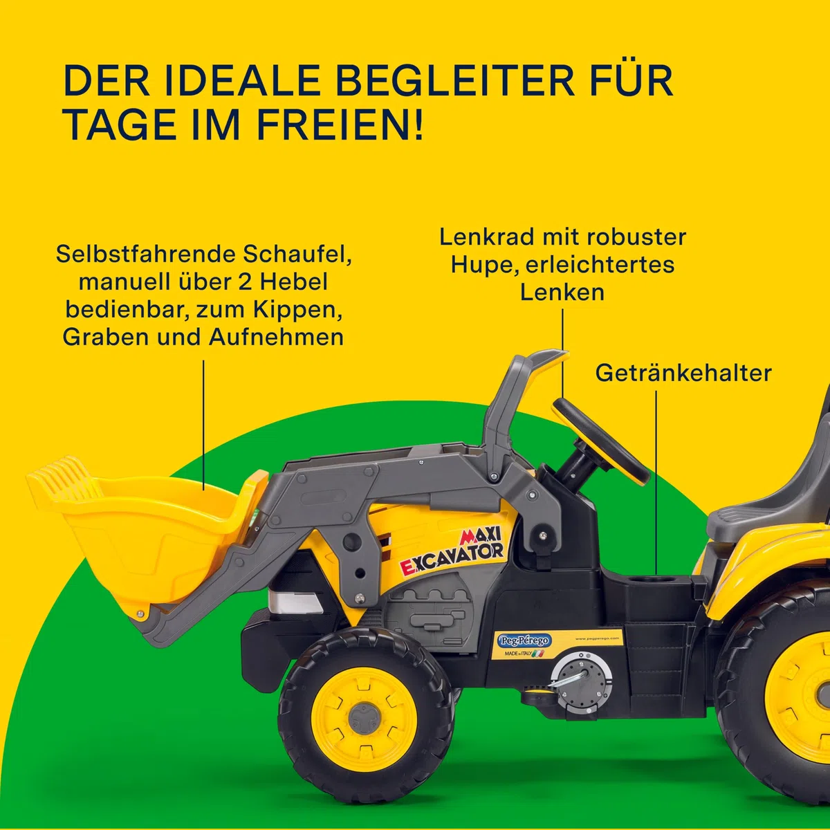Peg Perego IGCD0552 Bagger mit Pedalen und Maxi-Schaufel