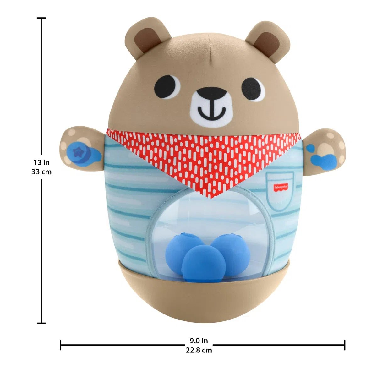 Fisher-Price Babyspielzeug, Camping-Freunde Wackelbär, Wackelspaß zur Entwicklung der Grobmotorik für Babys ab 6 Monaten, JLB83