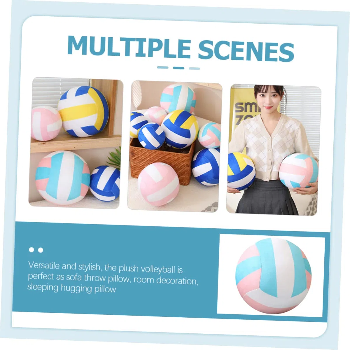 TOYANDONA Plüsch Volleyball Kissen Spielzeug für Mädchen Weiches Volleyball Dekor für Teenagerzimmer für Volleyballliebhaber und Strandliebhaber