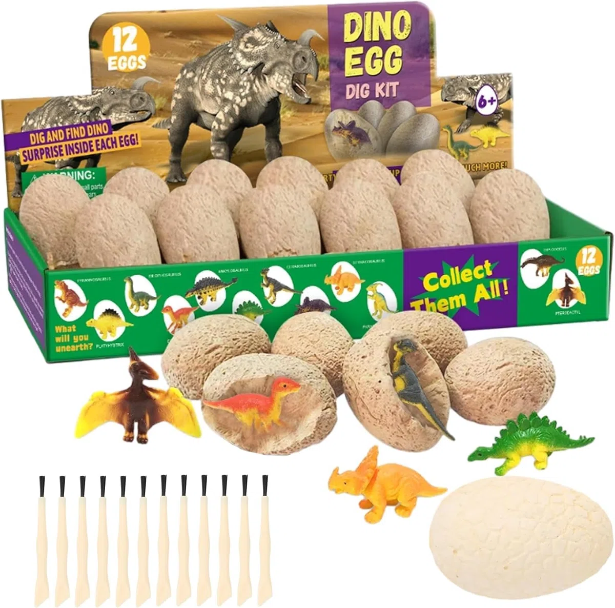 Dino Ausgrabungsset für Kinder,Dinosaurier Eier Zum Ausgraben Dinosaurier adventskalender,Dino Spielzeug Dinosaurier Figuren für Kinder Jungen Mädchen ab 6 7 8 9 10 Jahre