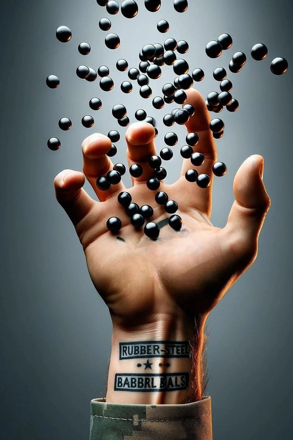 50 x Premium Qualität Hard Mix Gummi Stahl Kugeln 2,7 Gramm schwere wiederverwendbare Projektile Paintballs Reballs Powerballs für Training Heimverteidigung Pistolen im Kaliber 50 (S-Typ)