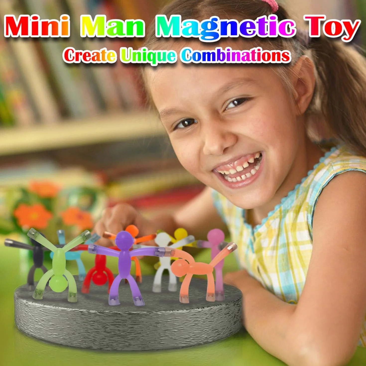 JRD&BS WINL Mini Magnetische Figuren Spielzeug für Kinder Spielzeugmagnete Spiel Kühlschrank Magnete Männchen Reisespielzeug für Kinder 10 Pcs Gummi Magnet Spielzeug für 3-12 Jahre alt (Transparent)