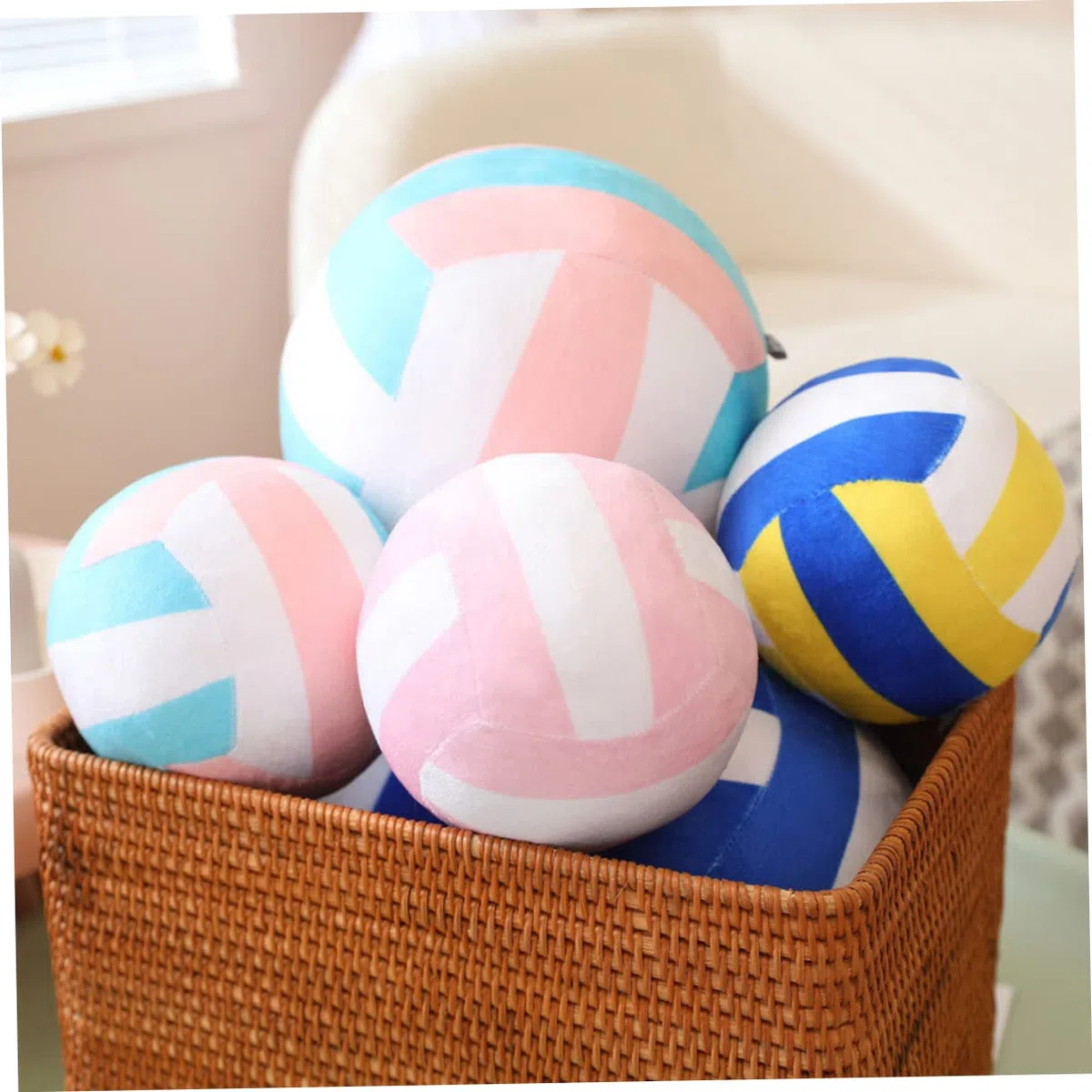 TOYANDONA Plüsch Volleyball Kissen Spielzeug für Mädchen Weiches Volleyball Dekor für Teenagerzimmer für Volleyballliebhaber und Strandliebhaber