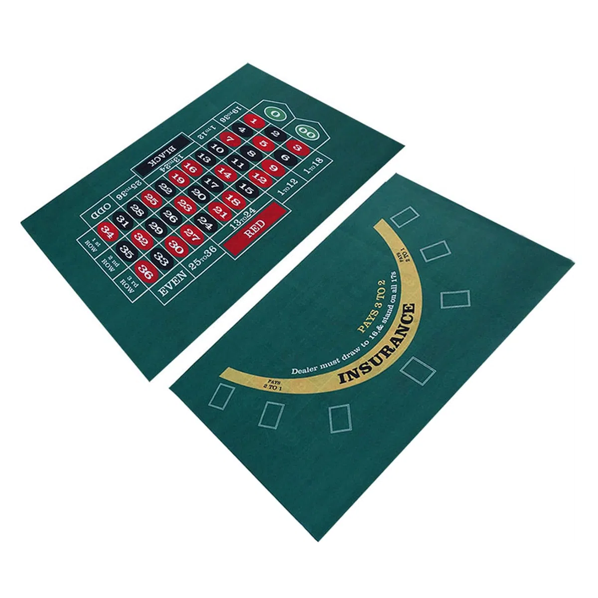 Doppelseitige Poker Layout Matte Pokermatte Pokertischauflage, Blackjack Und Texas Hold'em Erhältlich Tischmatte, Craps- Und Roulette-Tischfilz, Tischdecke -Ausrüstung 23,62 X 35,43 Zoll
