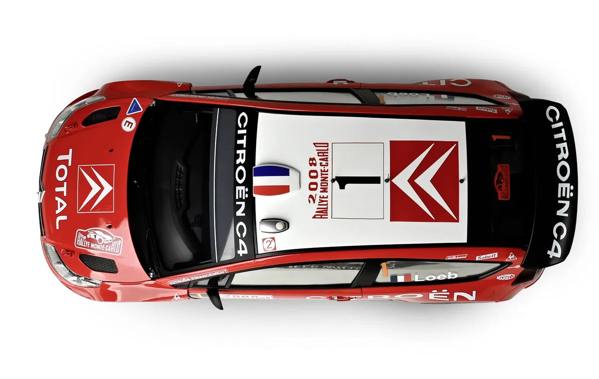 IXO Collections 1:8 1:8 IXO Citroen C4 WRC - Modellbau, Standmodellbau, hochwertiger Bausatz, Modellbausatz, Lichtfunktion, Soundfunktion, Bausatz