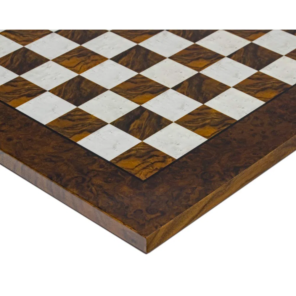 Luxuriöses Schachbrett, 43,2 cm, dunkles Briarwood und Elmwood