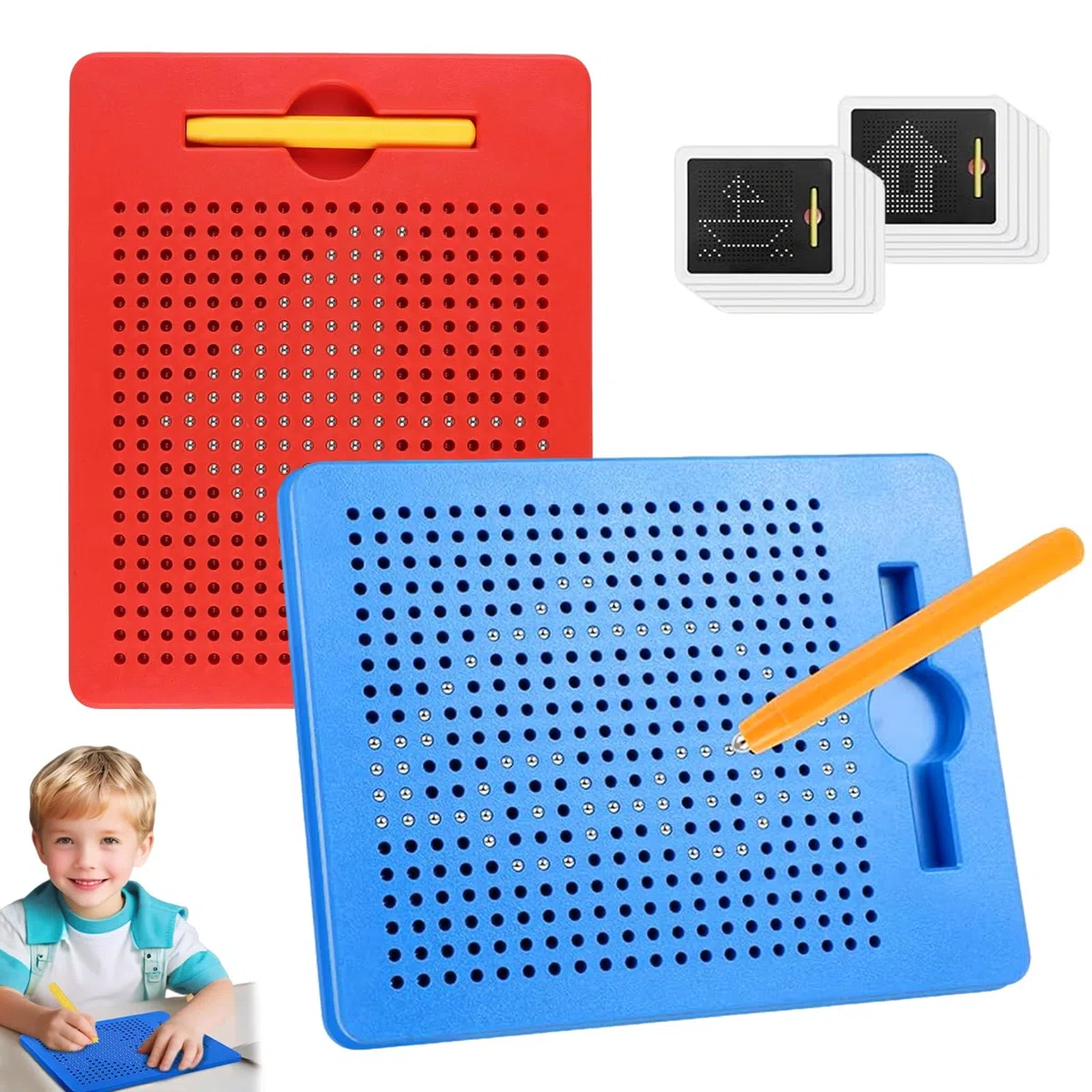 Magnetische Zeichenbretter Magnettafel Kinder, 2 Stück Magnetische Zeichentafel mit Stift, Magnetspiel für Kinder, Magnetspiel Maltafel Geburtstag Geschenk für Kinder ab 3 Jahre Schul Familie