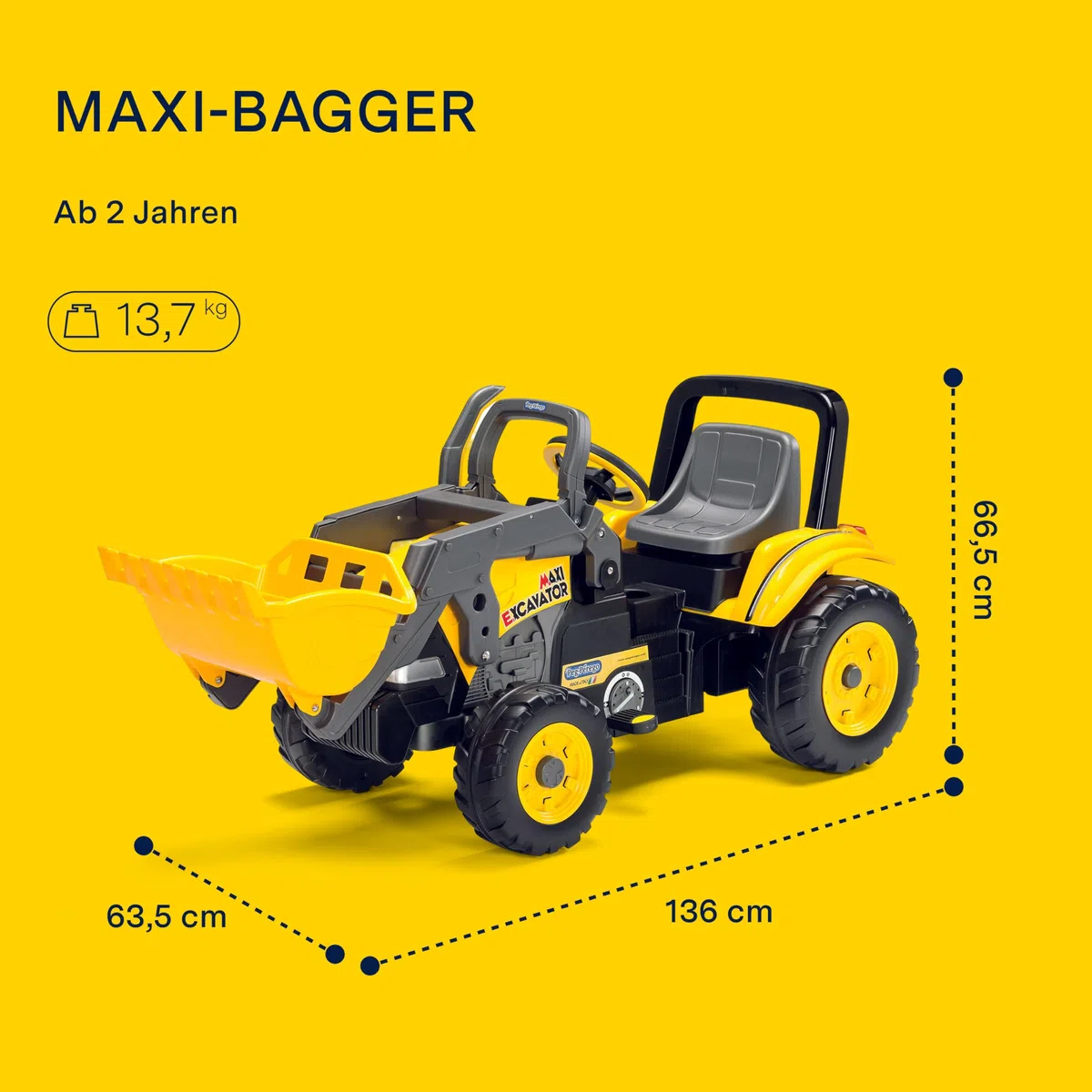 Peg Perego IGCD0552 Bagger mit Pedalen und Maxi-Schaufel