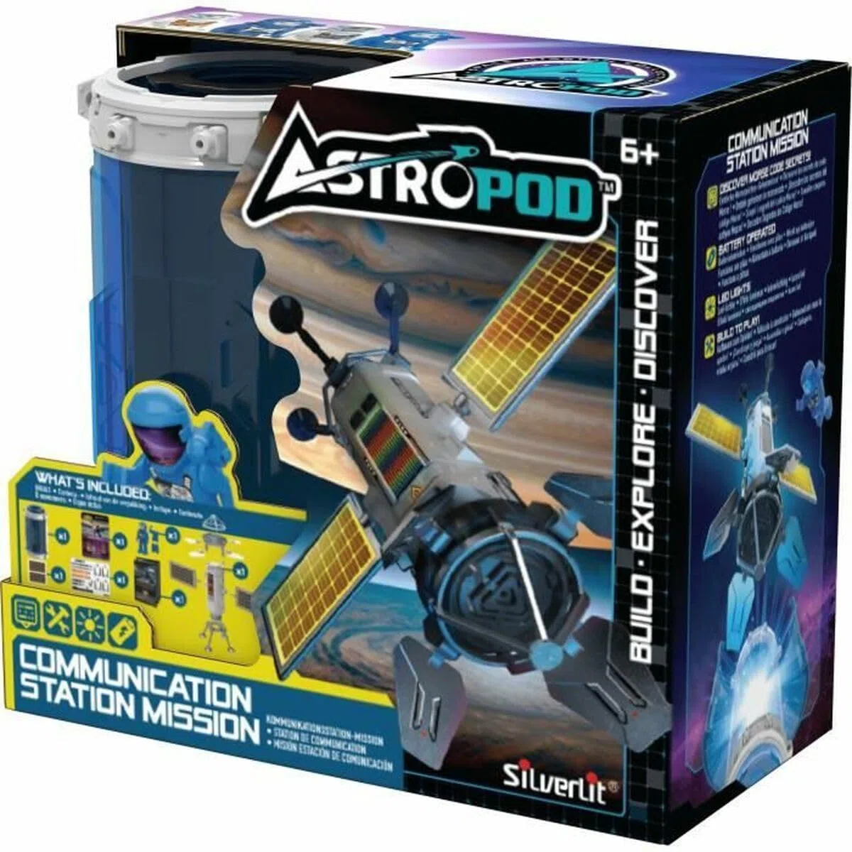 SILVERLIT - Astropod - Die Kommunikationsstation - Thema Universum und Raum - Konstruktion und Erfahrungen - Weltraumspielzeug für Kinder - Ab 6 Jahren