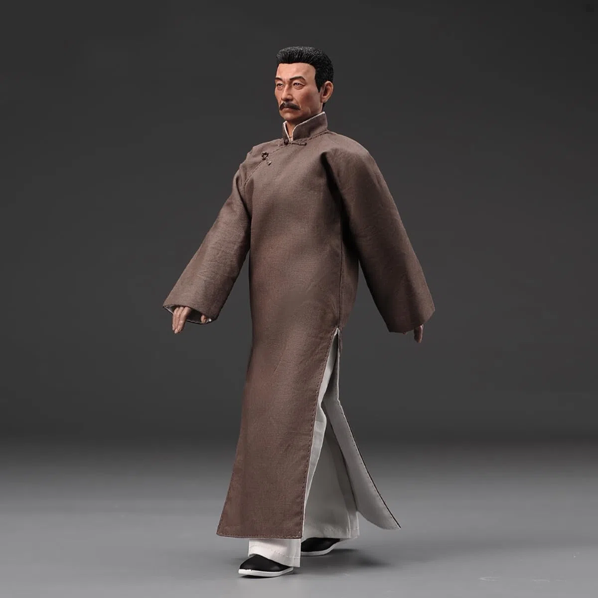 1/6 Scale Mann ActionFigurn Kopf&Body&Kleidung Set Miniature Figur Collectible 12inch Flexible Man's Models Chinese Celebrities Writer Zhou Shuren LuXun militär Durable Body(Grey)