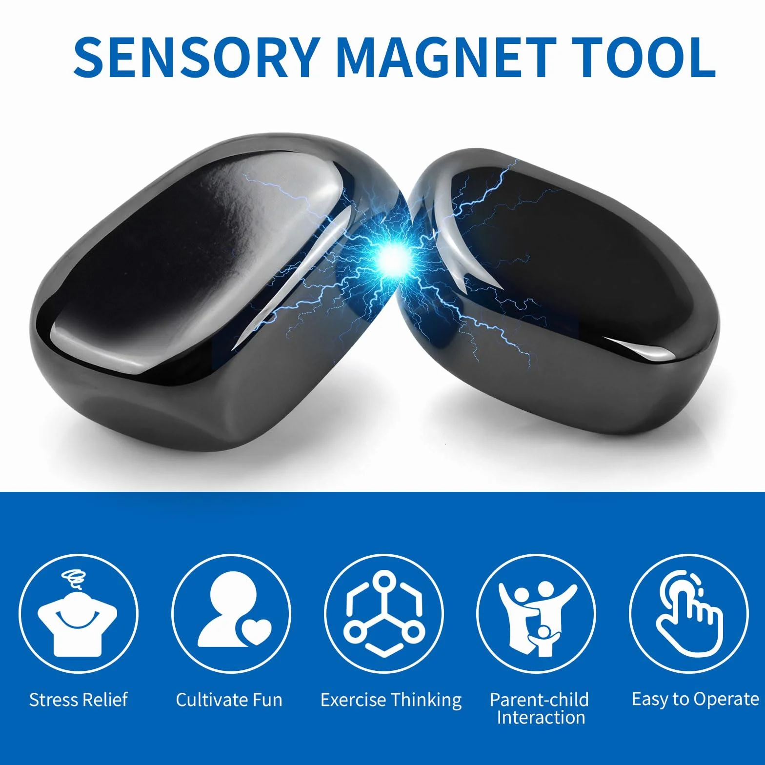 60 Stück Irregulär Steine Magnete Magnetsteine aus Hämatit ASMR Hämatit Magnete Anti-Stress Kugel & Kreatives Konstruktionsspielzeug für Familientreffen Camping Büro（Schwarz）