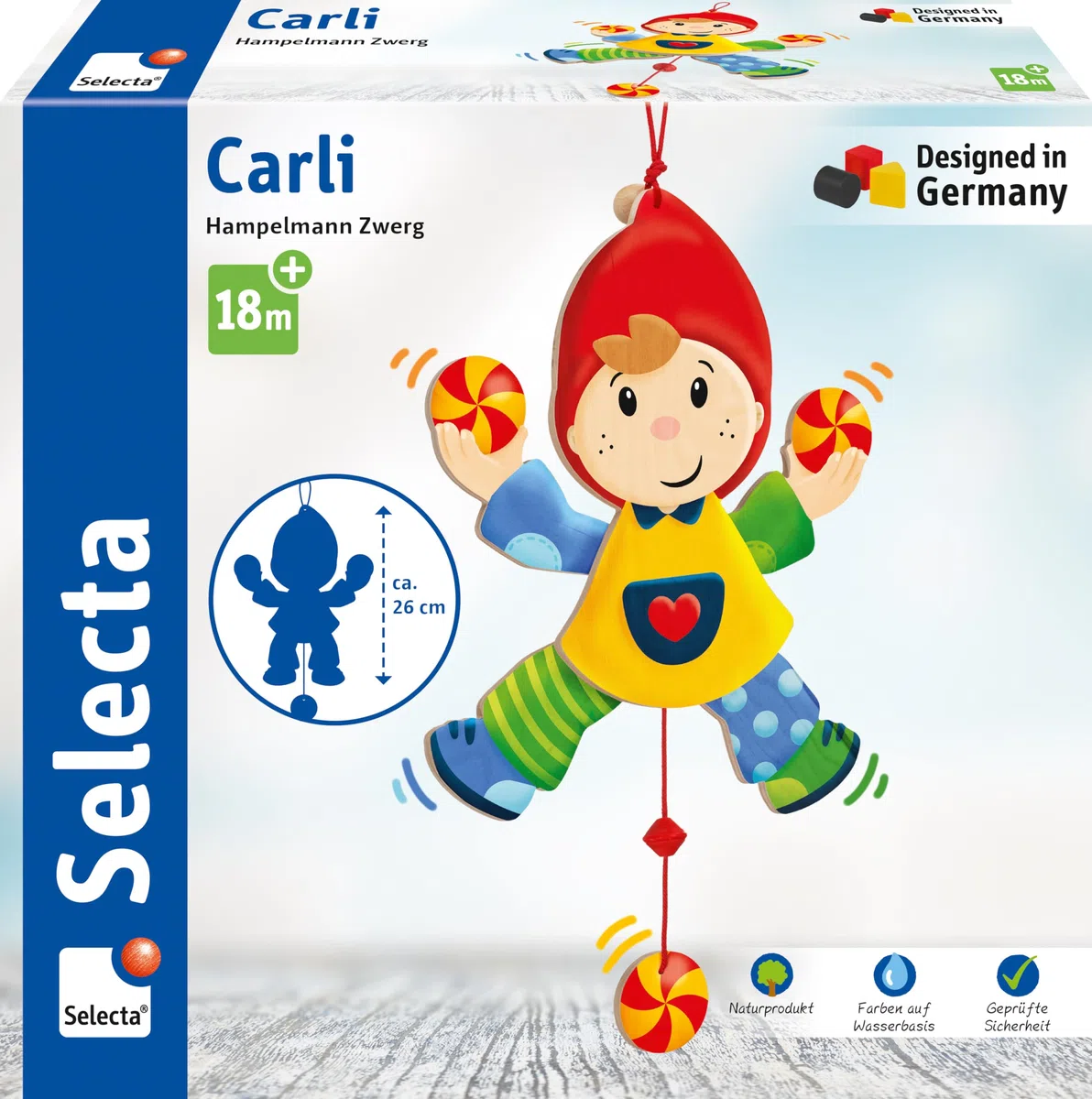 Selecta 60008 Carli Hampelmann aus Holz, 27 cm