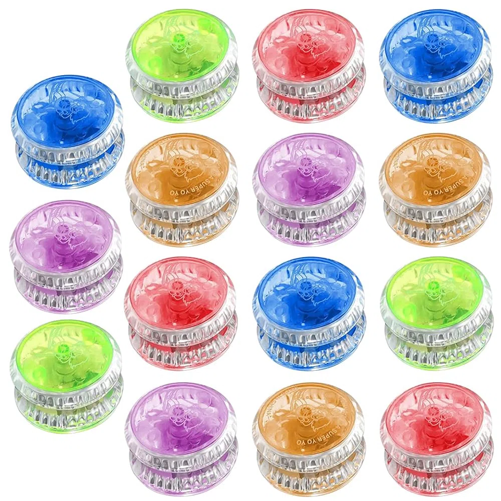 15 Stück LED Licht YoYo, Kunststoff Responsive Yoyo, Reaktives Kugellager JoJo, JoJo Spielzeug, für Anfänger und Kinder, für Geburtstag Party Gastgeschenk, Preise, Zufällige Farben