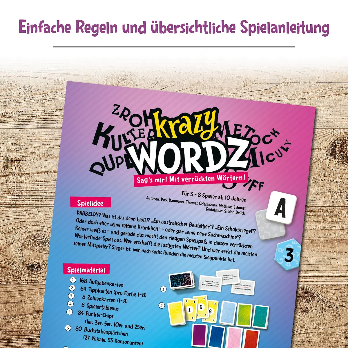 Ravensburger 26837 - Krazy Wordz - Gesellschaftsspiel für die ganze Familie, Spiel für Erwachsene und Kinder ab 10 Jahren, Partyspiel, Silvesterspiel für 3-8 Spieler - mit 240 Spielkarten