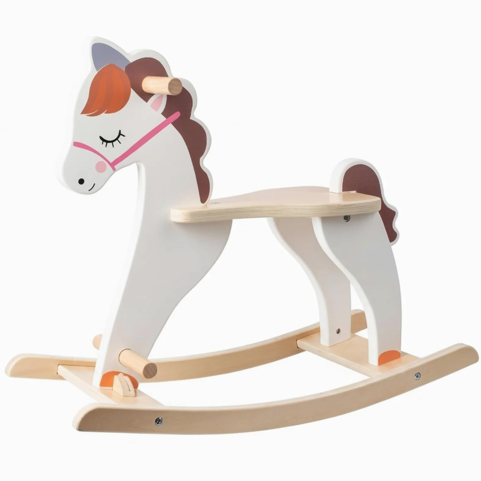Schaukelpferd Kinder Holz Schaukelspielzeug Reittier Pferd Sitz Griff Entwicklung Balance Koordination Motorik Material Holz Lackierte Oberfläche