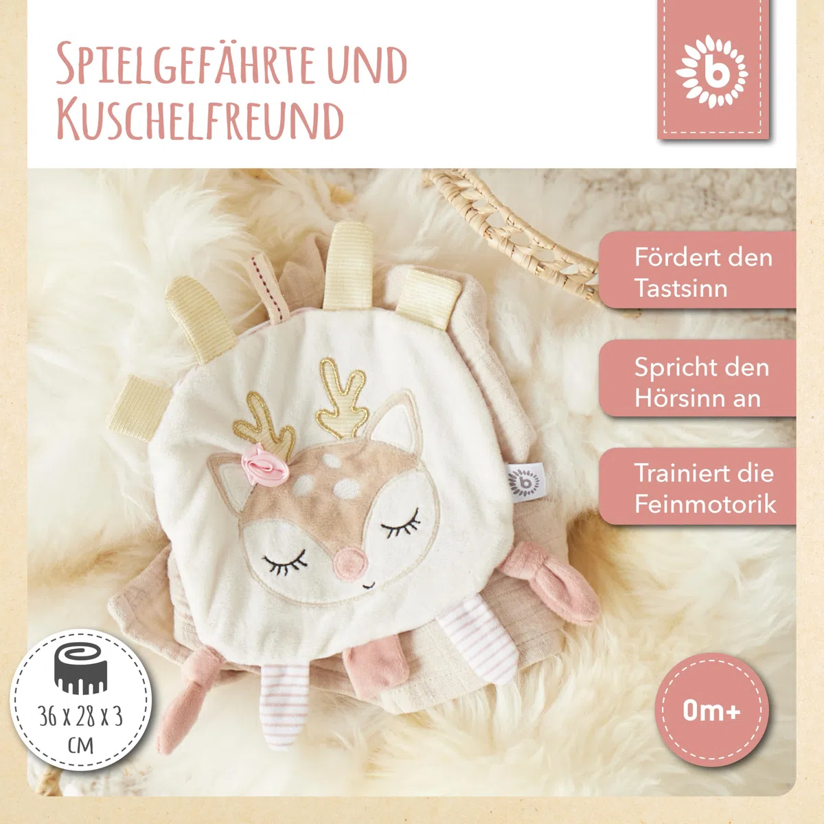Bieco Reh Ella Knisterplüsch | Kuscheltier Baby