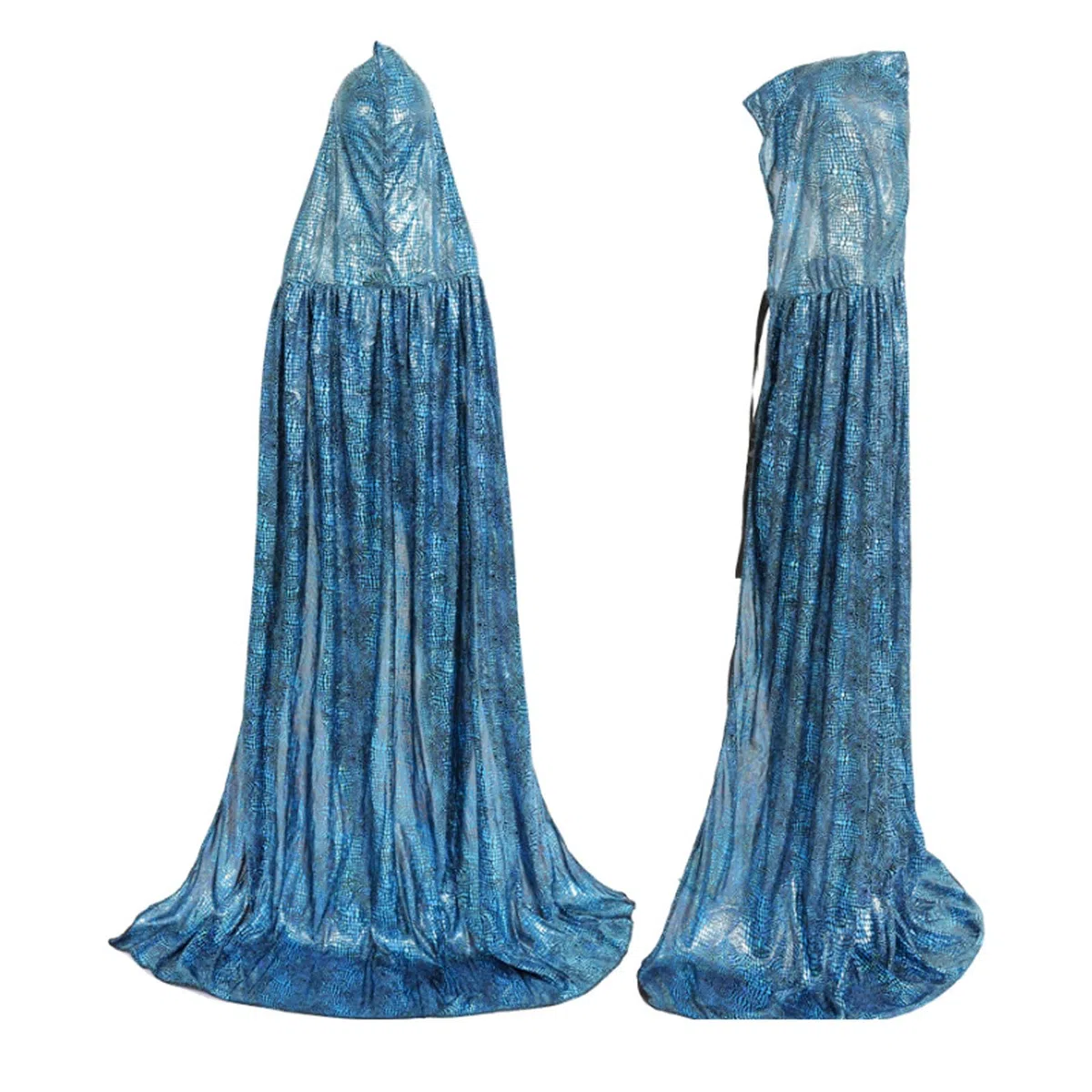 SSKHE 1PC Vampir Umhang mit Kapuze,Lange Cape,Vampir Kostüm für Halloween Weihnachten Karneval Kostüm, Weihnachten Erwachsener Unisex (Blau)