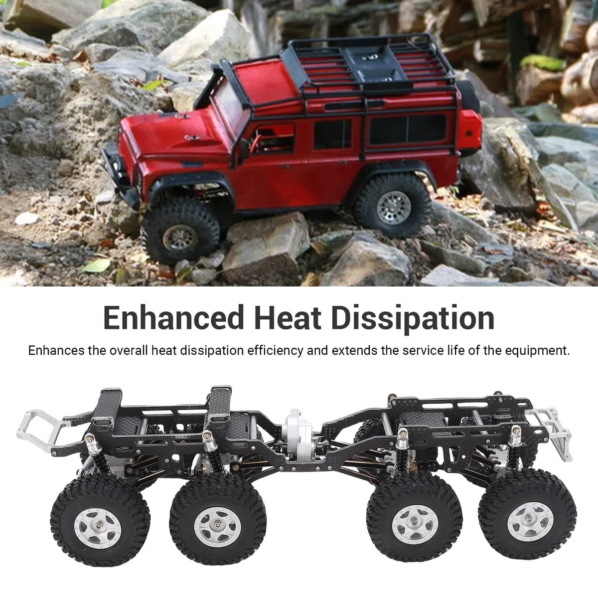 VBESTLIFE Kohlefaser-Chassisrahmen mit Niedrigem Schwerpunkt Als Ersatz für Axial SCX24 RC-Car, Hochfestes, Leichtes Nachrüstset für Verbessertes Handling (Schwarz und Silber)