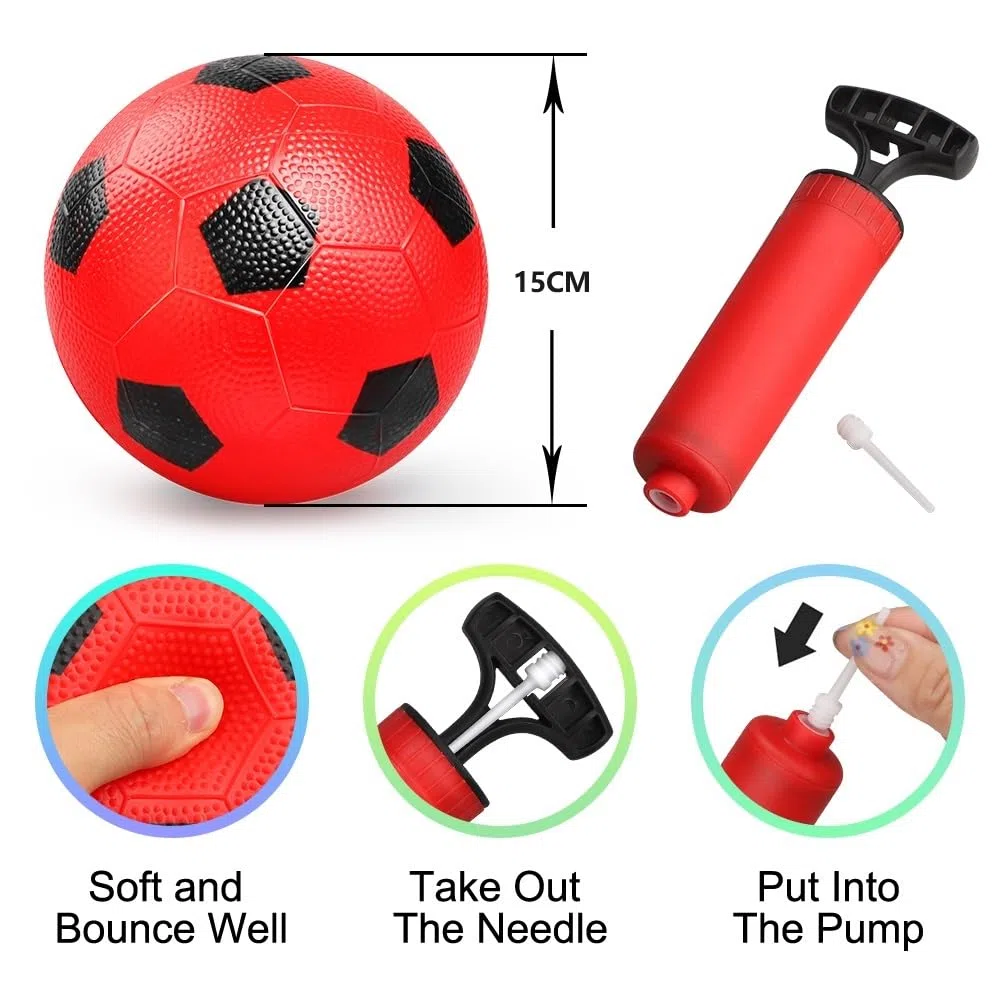 15 cm Kinder Fußball Gummibälle Sportspielzeug, Mini PVC Fußball für den Innenbereich, weiche Fußbälle für Fußballtore, Kleinkinderbälle für aufblasbare Schwimmreifen, 6 Stück