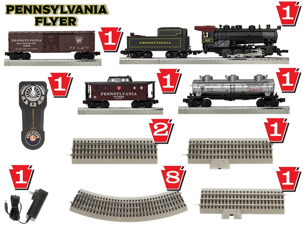 Lionel Pennsylvania Flyer LionChief 5.0 0-8-0 O Güterzug-Set mit Bluetooth-Funktion