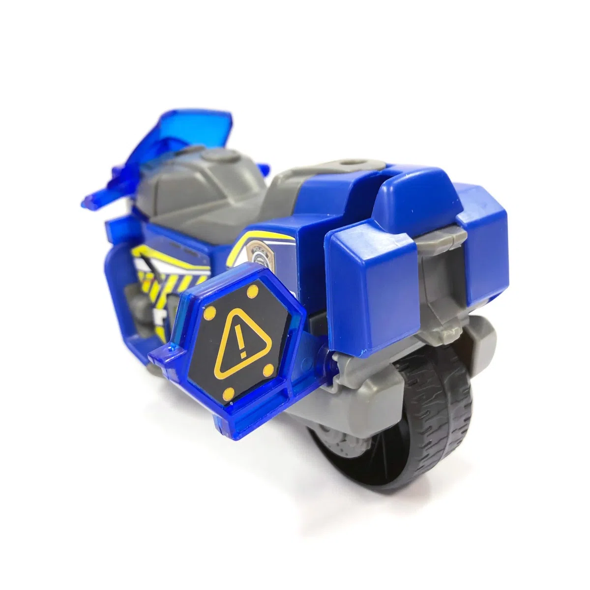 Dickie Toys – Polizei Motorrad – Spielzeug Motorrad für Kinder ab 3 Jahren, mit Licht- und Soundeffekte, Freilauf, ausklappbares Warnschild, 15 cm lang, 203302031, Mehrfarbig