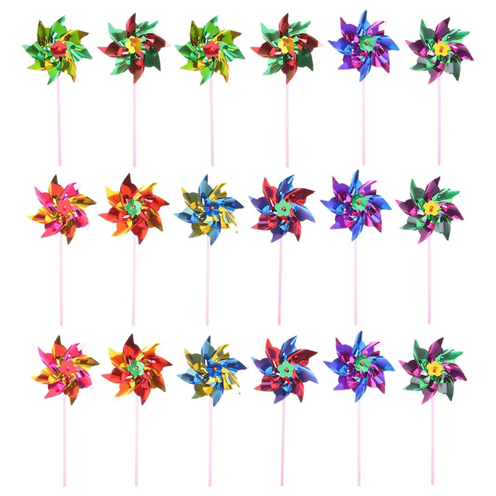 VICASKY Bunte Kleine Windräder zum Selberbauen - 20 Stück Windspiel Garten Deko,Handliche DIY Windmühlen für Kinder,Outdoor Balkon Gartenparty Deko,Farbige Windrad Spielzeuge (Mehrfarbig,20er Set)