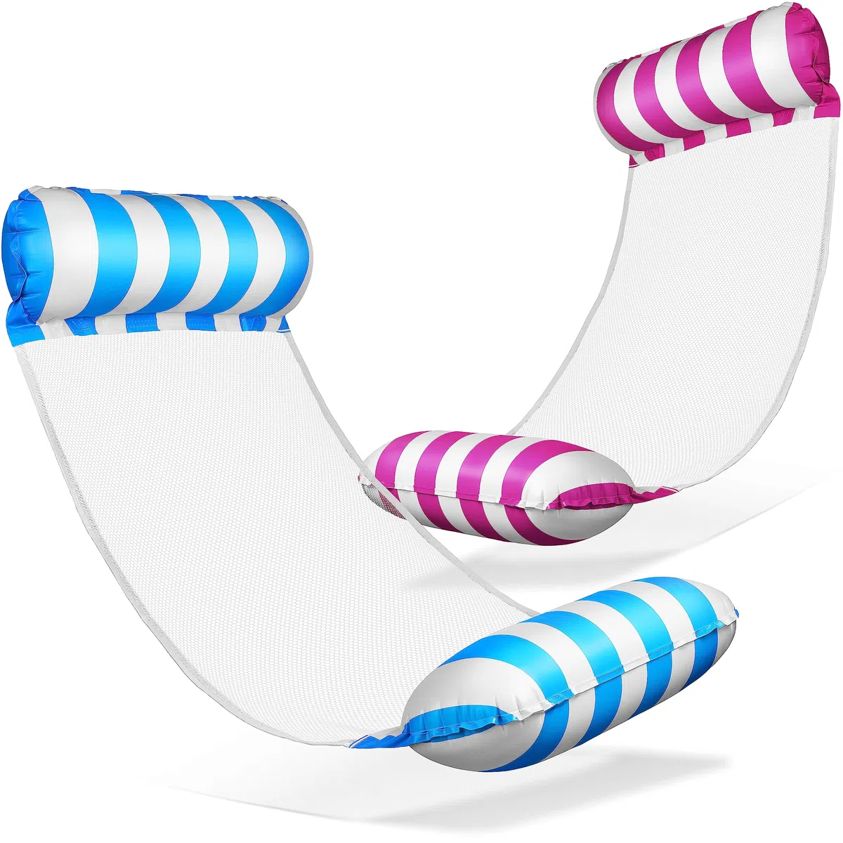 Balinco – Aufblasbare Wasserhängematte Luftmatratze mit 2 Luftkammern & Nylon Netz für Pool – Floatie Wassermatratze Relaxliege für Erwachsene & Kinder – Sommer Poolzubehör