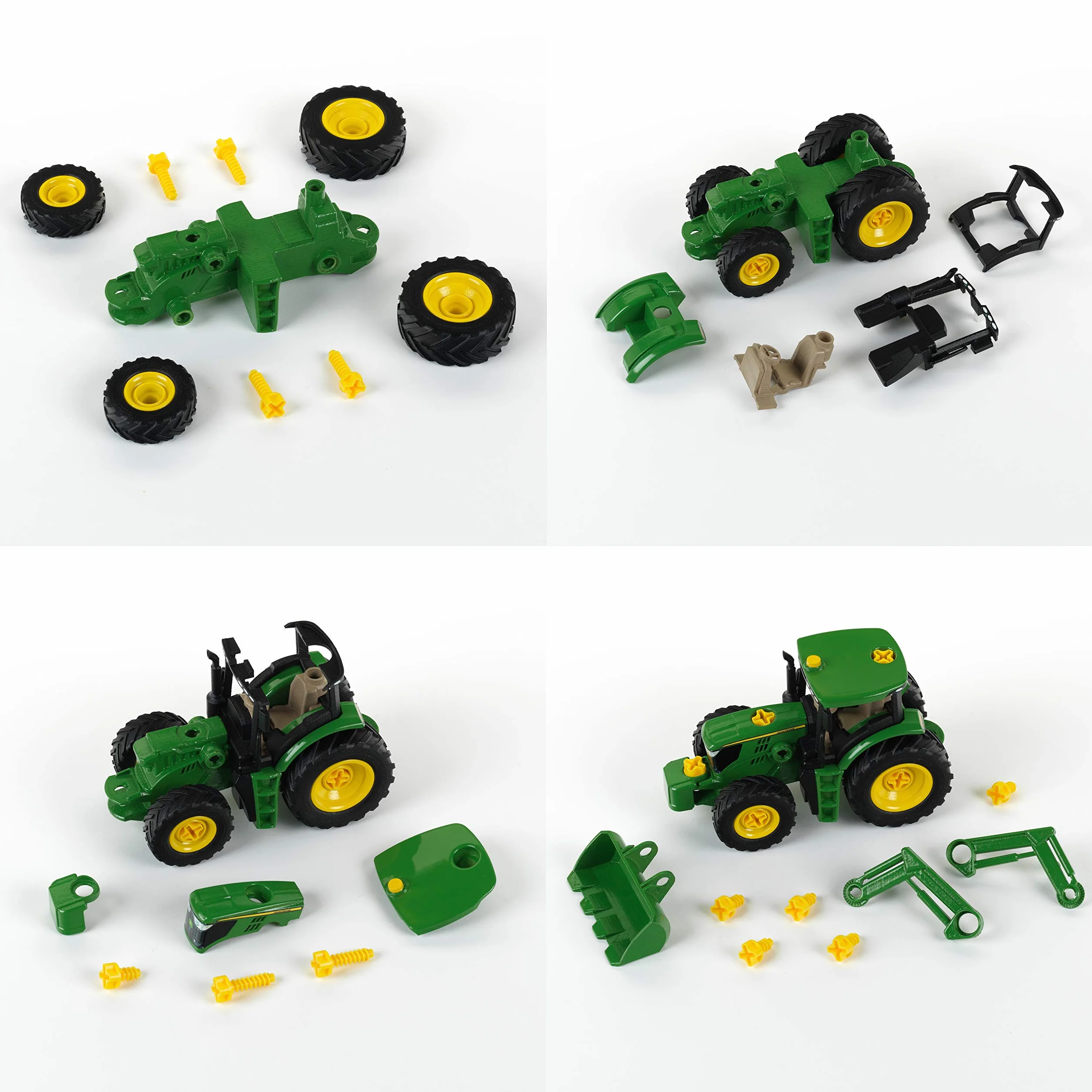Theo Klein 3903 John Deere Traktor | Mit Frontlader und Gegengewicht | Demontierbare Einzelteile | Maße: 24,5 cm x 9,5 cm x 12 cm | Spielzeug für Kinder ab 3 Jahren